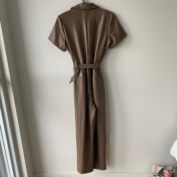 7 For All Mankind Vegan Leather Jumpsuit - Picture 5 of 6